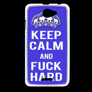 Coque HTC Desire 516 Keep Calm Fuck hard bleu