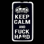 Coque HTC Desire 516 Keep Calm Fuck hard Noir