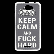 Coque HTC Desire 516 Keep calm Fuck hard Gris