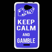 Coque HTC Desire 516 Keep Calm Gamble Bleu