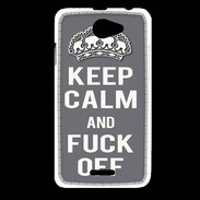 Coque HTC Desire 516 Keep Calm Fuck Off Gris