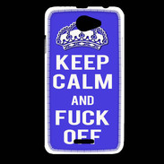 Coque HTC Desire 516 Keep Calm Fuck off bleu