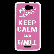 Coque HTC Desire 516 Keep Calm Gamble Rose