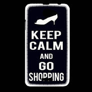 Coque HTC Desire 516 Keep Calm Go Shopping Noir