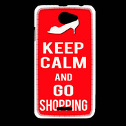 Coque HTC Desire 516 Keep Calm Go Shopping Rouge