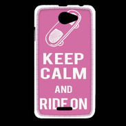 Coque HTC Desire 516 Keep Calm Ride on Rose