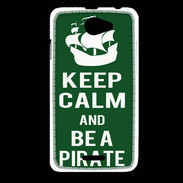 Coque HTC Desire 516 Keep Calm Be a Pirate Vert