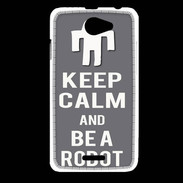 Coque HTC Desire 516 Keep Calm Be a Robot Gris