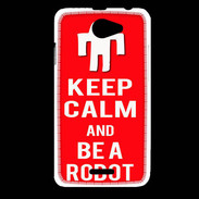 Coque HTC Desire 516 Keep Calm Be a Robot Rouge