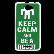 Coque HTC Desire 516 Keep Calm Be a Robot Vert
