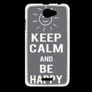 Coque HTC Desire 516 Keep Calm Be Happy Gris