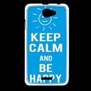 Coque HTC Desire 516 Keep Calm Be Happy Cyan