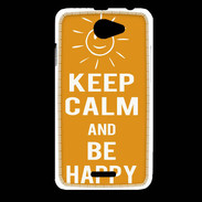 Coque HTC Desire 516 Keep Calm Be Happy Orange