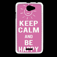 Coque HTC Desire 516 Keep Calm Be Happy Rose