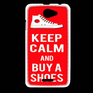 Coque HTC Desire 516 Keep Calm Buy Shoes Rouge