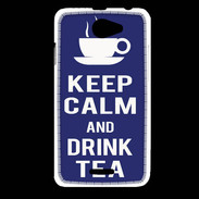 Coque HTC Desire 516 Keep Calm Drink Tea Bleu