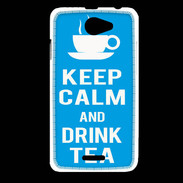 Coque HTC Desire 516 Keep Calm Drink Tea Cyan
