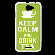 Coque HTC Desire 516 Keep Calm Drink Tea Vert pomme