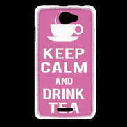 Coque HTC Desire 516 Keep Calm Drink Tea Rose