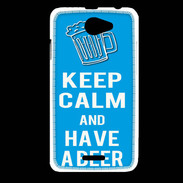 Coque HTC Desire 516 Keep Calm Have a beer Cyan