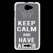 Coque HTC Desire 516 Keep Calm Have a beer Gris