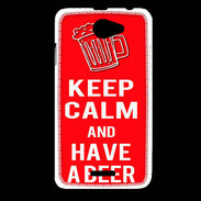 Coque HTC Desire 516 Keep Calm Have a beer Rouge