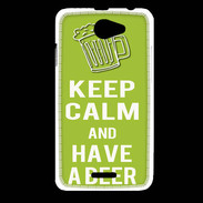 Coque HTC Desire 516 Keep Calm Have a beer Vert pomme