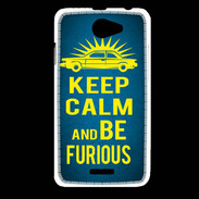 Coque HTC Desire 516 Keep Calm and Be Furious Bleu