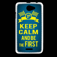 Coque HTC Desire 516 Keep Calm and Be the First Bleu
