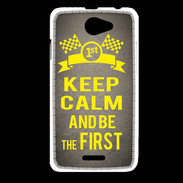 Coque HTC Desire 516 Keep Calm and Be the First Gris
