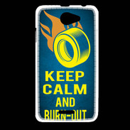 Coque HTC Desire 516 Keep Calm and Burn Out Bleu