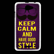 Coque HTC Desire 516 Keep Calm and Have a good Style Violet