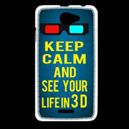 Coque HTC Desire 516 Keep Calm and See your life 3D Bleu