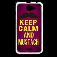 Coque HTC Desire 516 Keep Calm and Mustach Rose