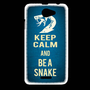 Coque HTC Desire 516 Keep Calm and Be a Snake bleu