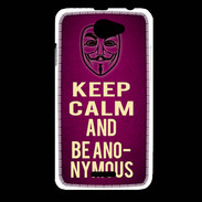 Coque HTC Desire 516 Keep Calm and Be Anonymous Rose