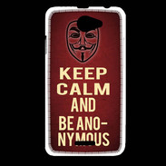 Coque HTC Desire 516 Keep Calm and Be Anonymous Rouge
