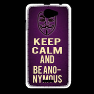 Coque HTC Desire 516 Keep Calm and Be Anonymous Violet