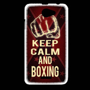 Coque HTC Desire 516 Keep Calm and Boxing Rouge