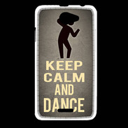 Coque HTC Desire 516 Keep Calm and Dance Gris