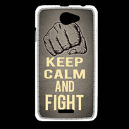 Coque HTC Desire 516 Keep Calm and Fight Gris
