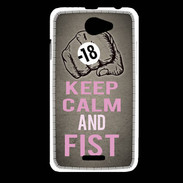 Coque HTC Desire 516 Keep Calm and Fist Gris