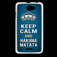 Coque HTC Desire 516 Keep Calm and Hakuna Matata Bleu