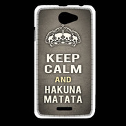 Coque HTC Desire 516 Keep Calm and Hakuna Matata Gris