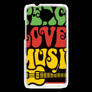 Coque HTC Desire 601 Peace Love Music
