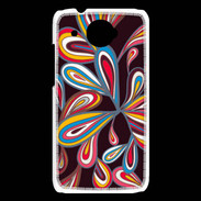 Coque HTC Desire 601 Flower power sur fond noir