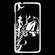 Coque HTC Desire 601 Saxophoniste en noir et blanc