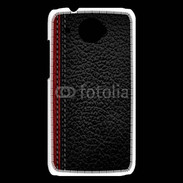 Coque HTC Desire 601 Effet cuir noir et rouge