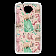 Coque HTC Desire 601 Fond fashion rose et vert 2