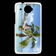 Coque HTC Desire 601 Palmier et charme sur la plage